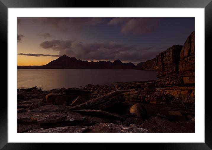 The Cuillins at dusk Framed Mounted Print by Ashley Chaplin
