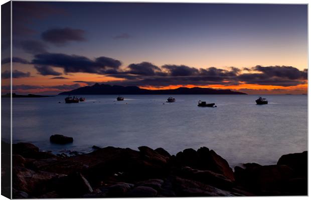 Isle of Rum at dusk Canvas Print by Ashley Chaplin