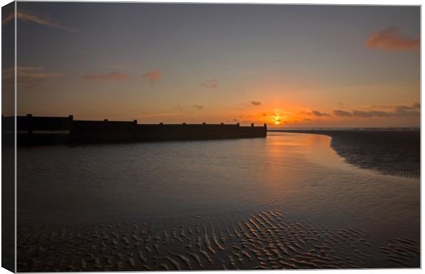 Sunrise, Cooden Beach, East Sussex Canvas Print by Stephen Prosser