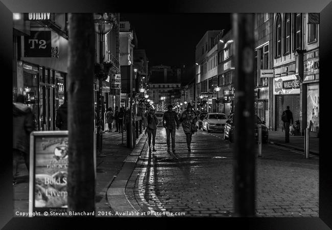 Bold street Liverpool at night Framed Print by Steven Blanchard