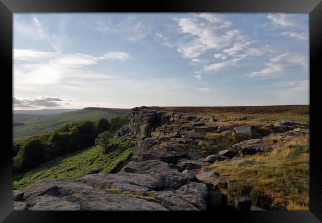 Stanage Edge Outdoors Framed Print by Kevin Round