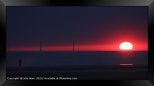 Sunset in the Bay Framed Print by John Wain