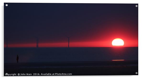 Sunset in the Bay Acrylic by John Wain