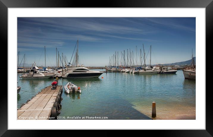 THE YACHT BASIN Framed Mounted Print by John Paper