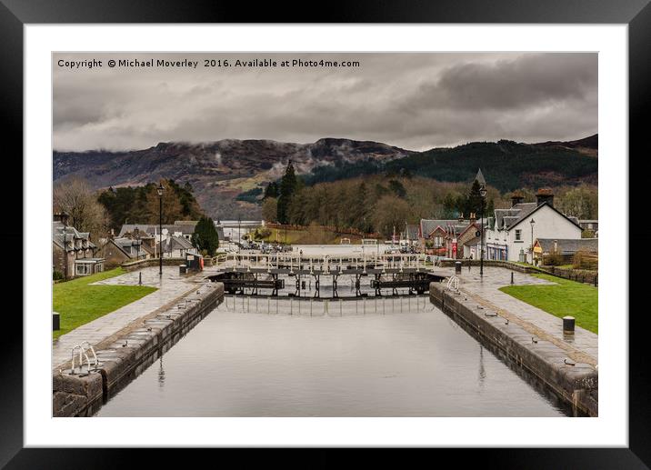 Fort Augustus in the Mist. Framed Mounted Print by Michael Moverley