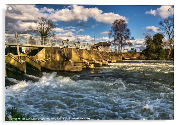Day's Weir at Little Wittenham Acrylic by Ian Lewis