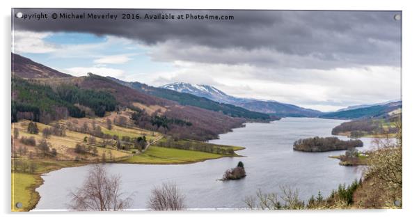 Queens View, Loch Tummel Acrylic by Michael Moverley