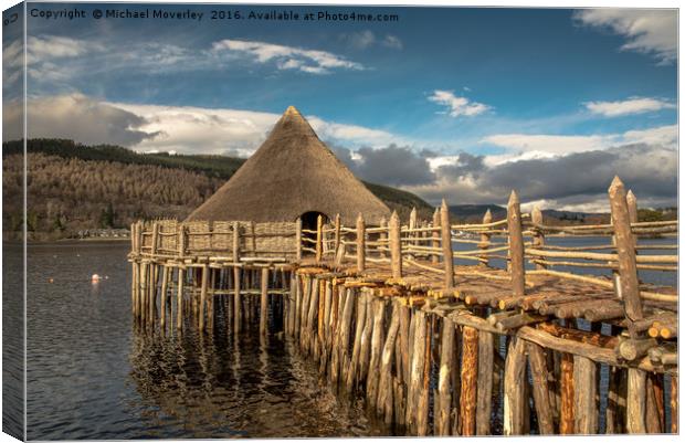 Crannog on Loch Tay, Kenmore Canvas Print by Michael Moverley