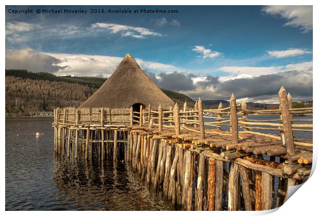 Crannog on Loch Tay, Kenmore Print by Michael Moverley