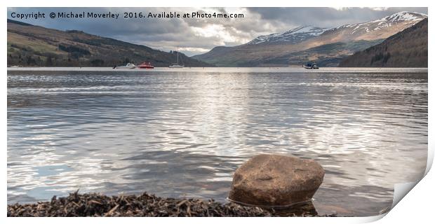 Ben Lawer from Kenmore with Loch Tay Print by Michael Moverley