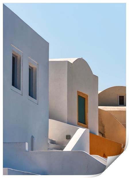 Compact living on Santorini Print by Antony McAulay