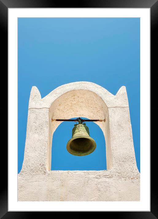 Oia Bell Tower Framed Mounted Print by Antony McAulay