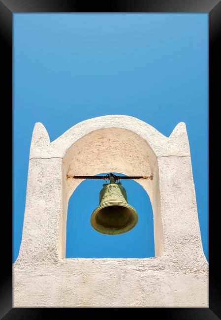Oia Bell Tower Framed Print by Antony McAulay