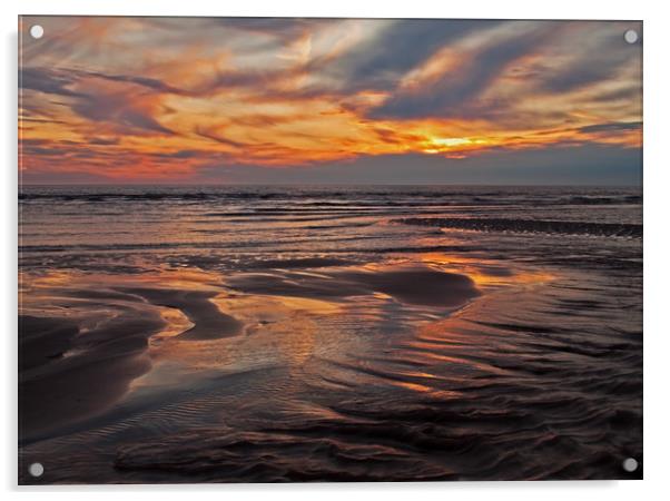West Coast Sunset Acrylic by David McCulloch