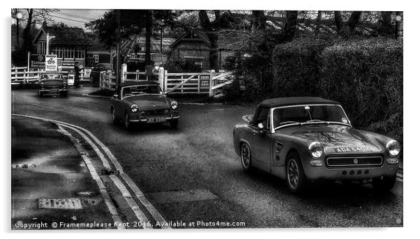 MG Classic car racing in Tenterden  Acrylic by Framemeplease UK