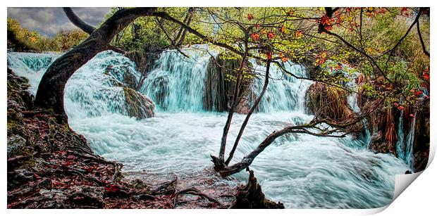 Plitvice Waterfalls Print by Colin Metcalf