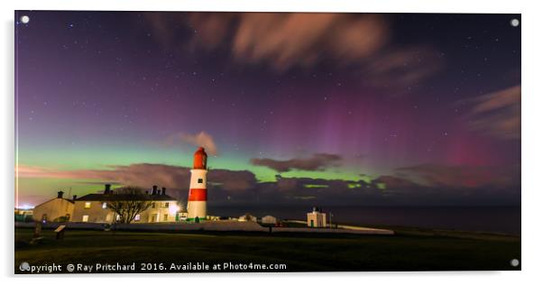 Aurora at Souter Lighthouse Acrylic by Ray Pritchard