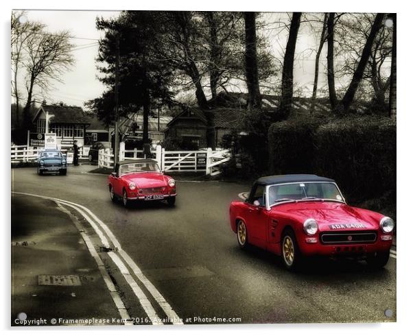 MG classic car racing in Tenterden Acrylic by Framemeplease UK