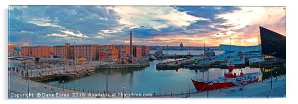 Liverpool Waterfront at Sunset Acrylic by Dave Eyres