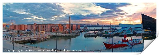Liverpool Waterfront at Sunset Print by Dave Eyres