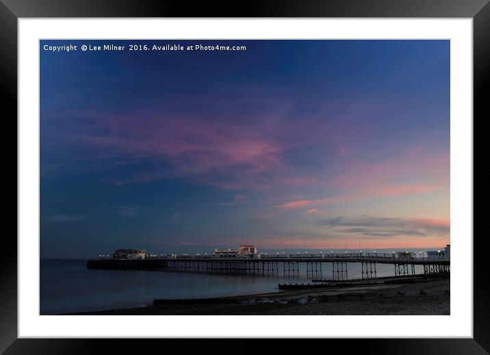 Worthing Pier sunset Framed Mounted Print by Lee Milner
