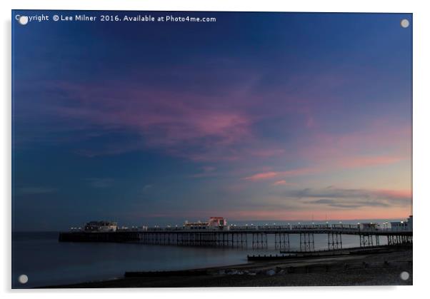 Worthing Pier sunset Acrylic by Lee Milner