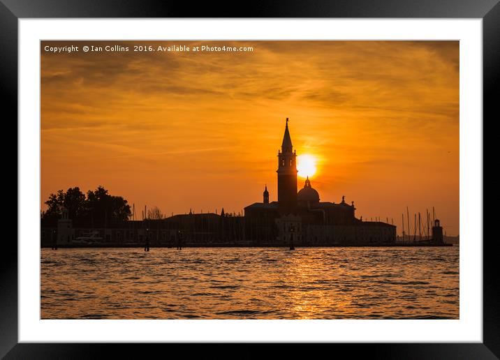 San Giorgio Maggiore at Sunset, Venice Framed Mounted Print by Ian Collins