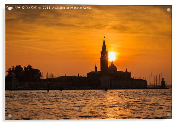 San Giorgio Maggiore at Sunset, Venice Acrylic by Ian Collins