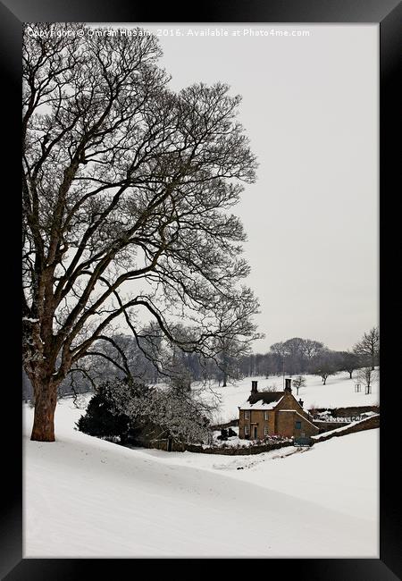 The Cottage in winter Framed Print by Omran Husain