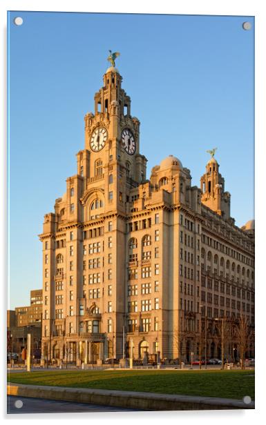 Royal Liver Building at Sunset                     Acrylic by Darren Galpin