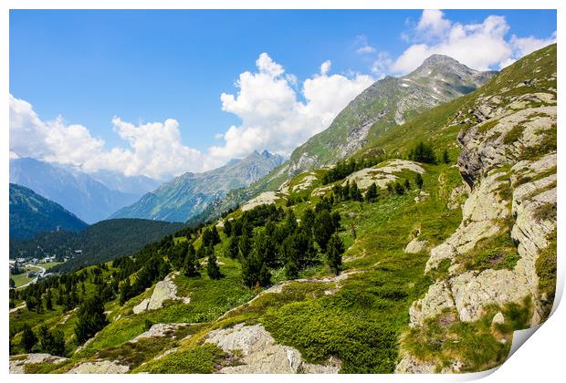 Summer in the Swiss Alps Print by Sergey Fedoskin