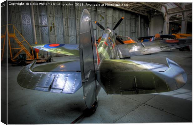 Spitfire MH434 Hangar Duxford 2 Canvas Print by Colin Williams Photography