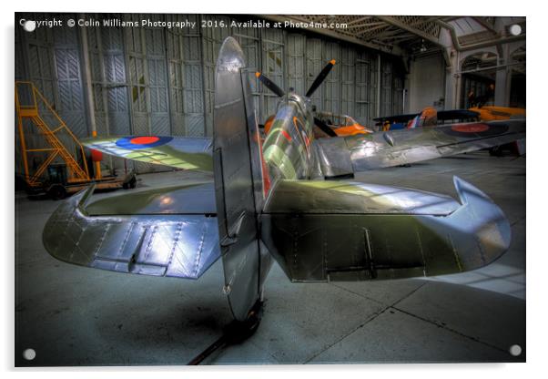 Spitfire MH434 Hangar Duxford 2 Acrylic by Colin Williams Photography
