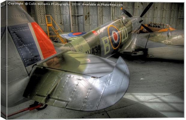 Spitfire MH434 Hangar Duxford 3 Canvas Print by Colin Williams Photography