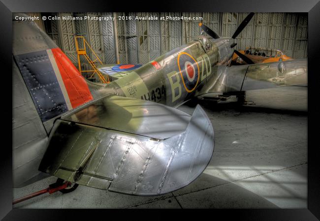 Spitfire MH434 Hangar Duxford 3 Framed Print by Colin Williams Photography