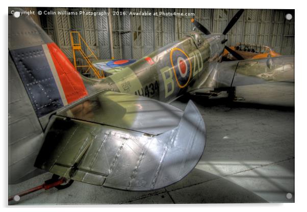 Spitfire MH434 Hangar Duxford 3 Acrylic by Colin Williams Photography
