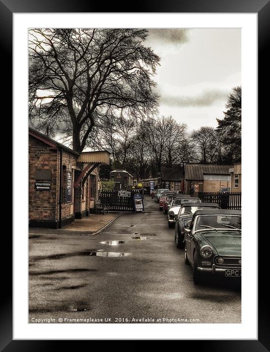 Classic cars at station  Framed Mounted Print by Framemeplease UK