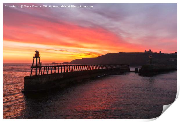 Whitby Sunrise Print by Dave Evans