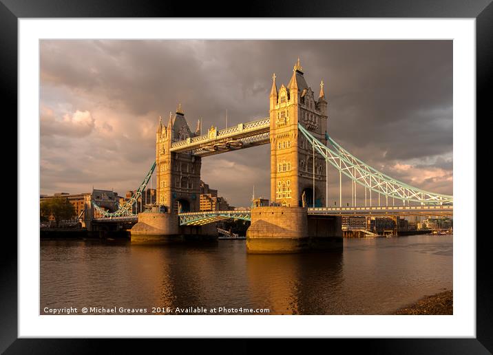 Tower Bridge Framed Mounted Print by Michael Greaves