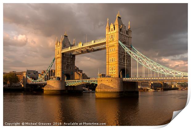 Tower Bridge Print by Michael Greaves