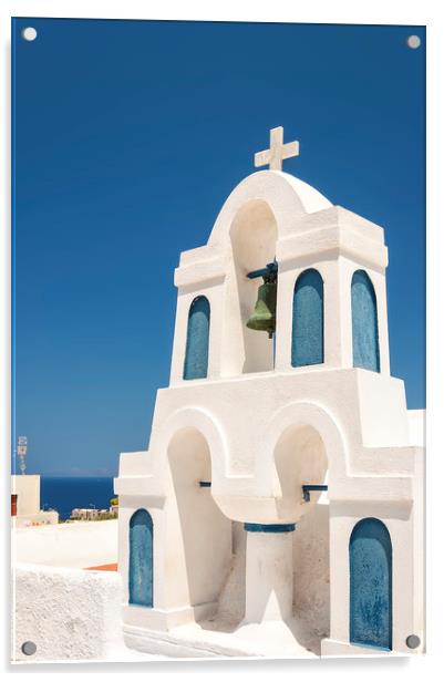 Santorini Bell Tower in Oia Acrylic by Antony McAulay