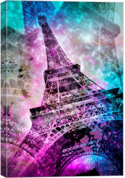 Pop Art Eiffel Tower Canvas Print by Melanie Viola