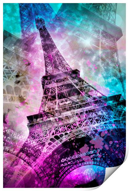 Pop Art Eiffel Tower Print by Melanie Viola