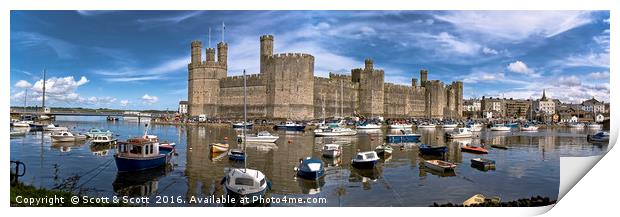 Caernarfon castle Print by Scott & Scott