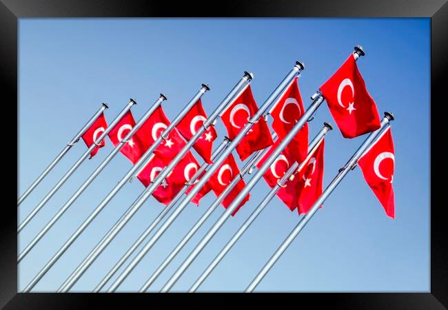 Turkish Flags Framed Print by Valerie Paterson