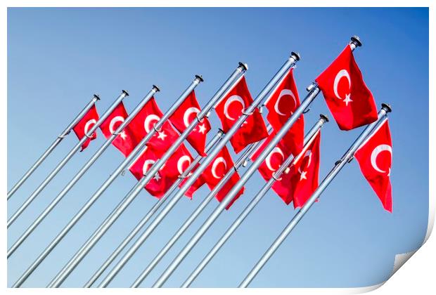 Turkish Flags Print by Valerie Paterson