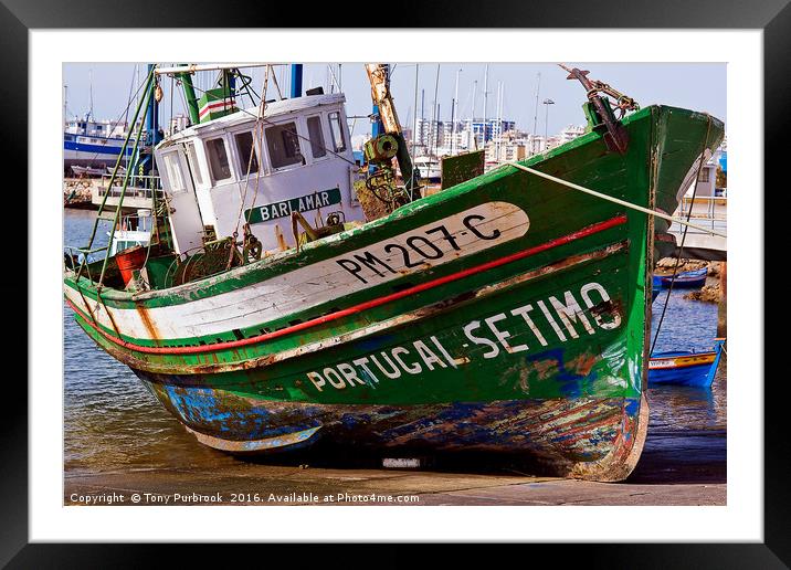Fishing Trawler Framed Mounted Print by Tony Purbrook