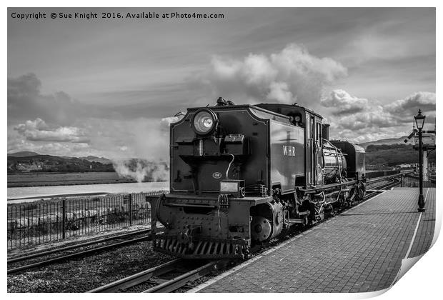 Steam train,Welsh Highland Railway Print by Sue Knight