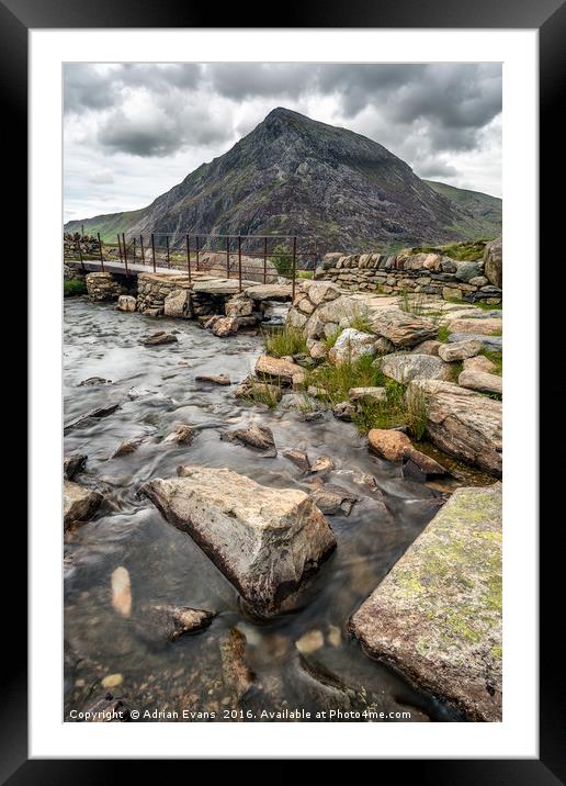 Pen yr Ole Wen Mountain Snowdonia Framed Mounted Print by Adrian Evans