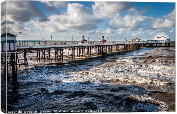 North Pier Blackpool Canvas Print by Michael Greaves
